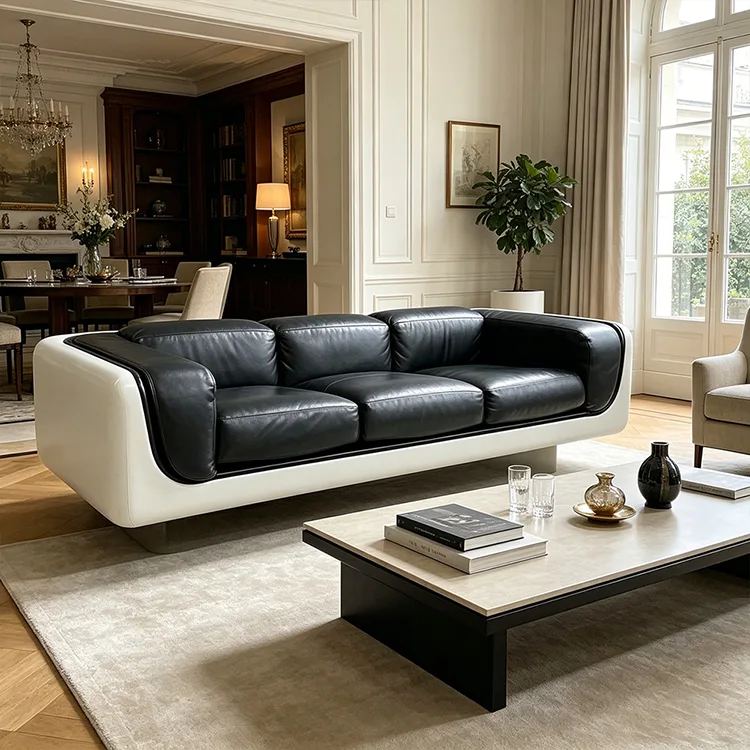 Komersyal na Fiberglass Leather Sofa