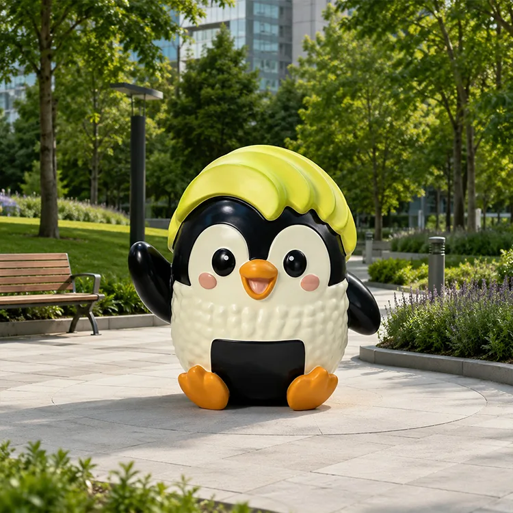 Cute na FRP Penguin Sculpture