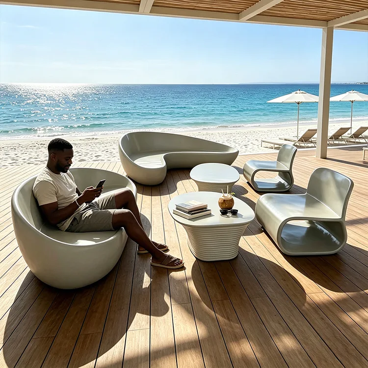 Flowing Curve FRP Lounge Seating