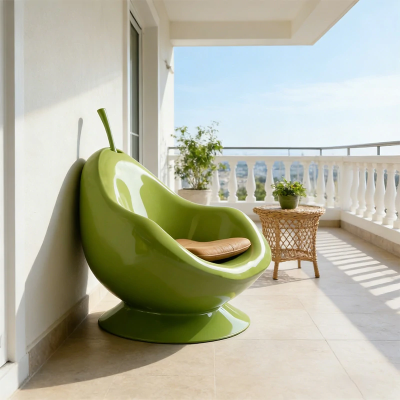 Modernong Pear Shaped FRP Accent Chair
