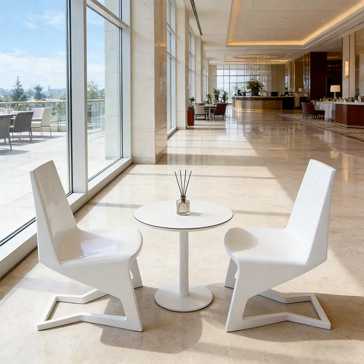 Modernong Z Shaped Cantilever FRP Accent Chair